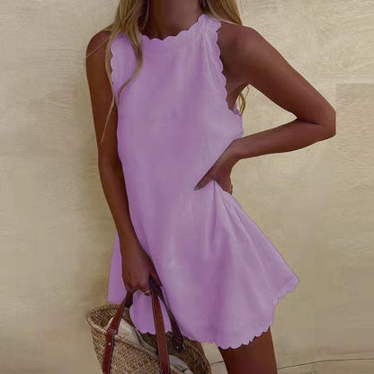GirlyChic Wave Edge Mini Dress - Chic Elegant Style